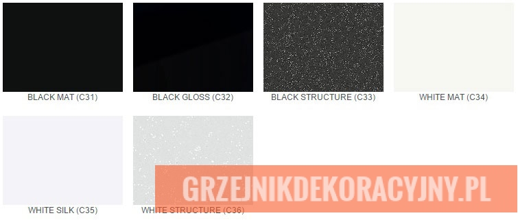 Kolory specjalne grzejników Instal Projekt paleta black and white