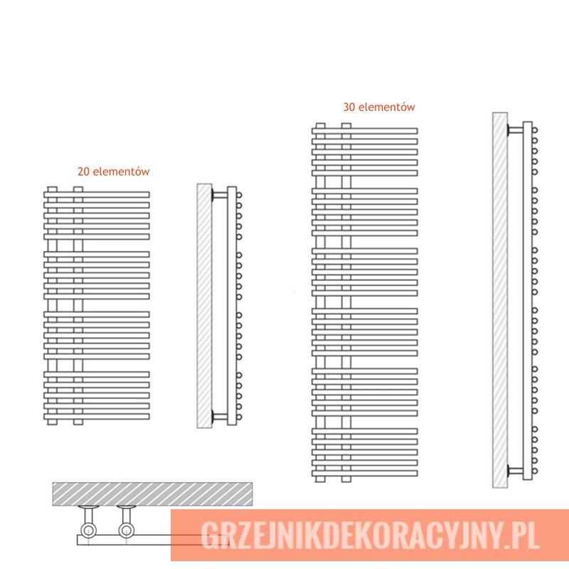 Grzejnik Katowice - HeatPoint - rysunek techniczny
